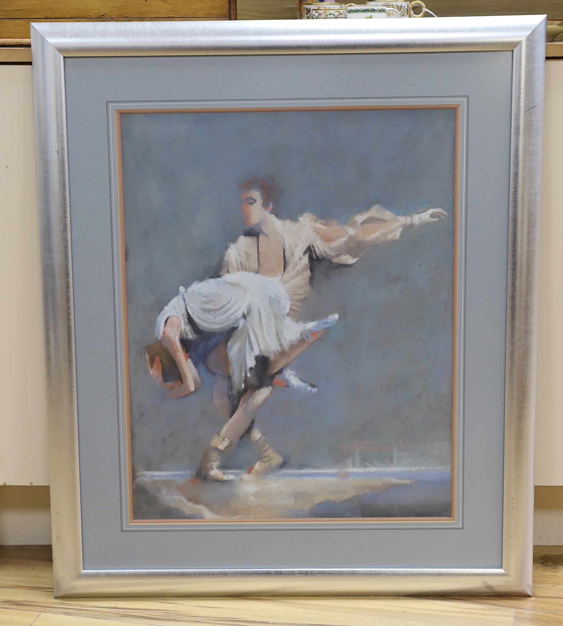 Hutchinson (contemporary), pastel, Two ballet dancers, signed and dated '89, 60 x 47cm